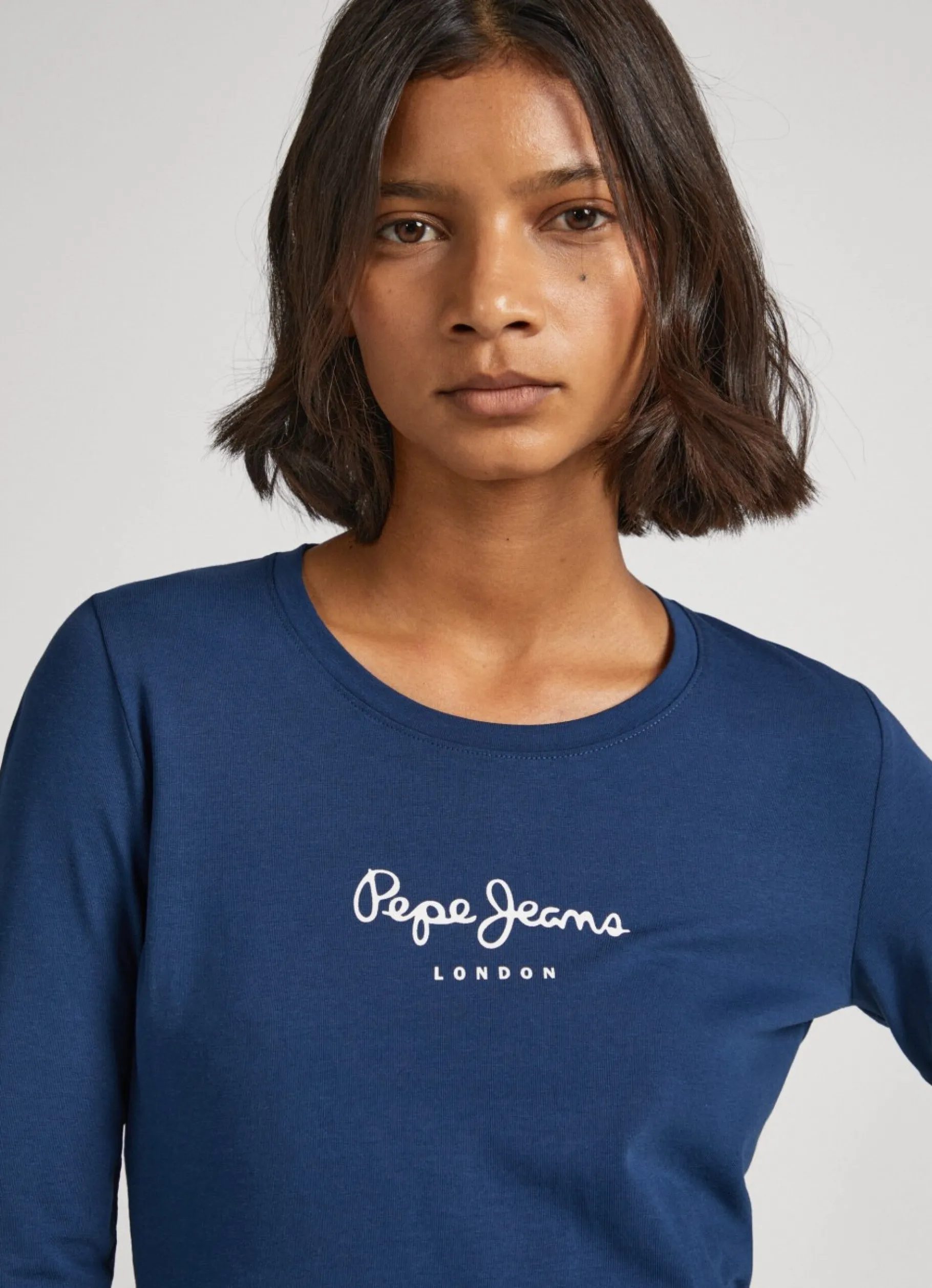 Women Pepe Jeans Long-Sleeved Cotton T-Shirt