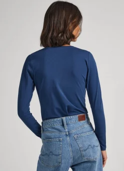 Women Pepe Jeans Long-Sleeved Cotton T-Shirt