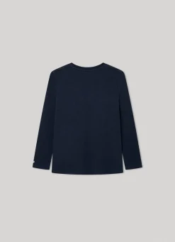 Boy Pepe Jeans Long-Sleeved Logo Print T-Shirt