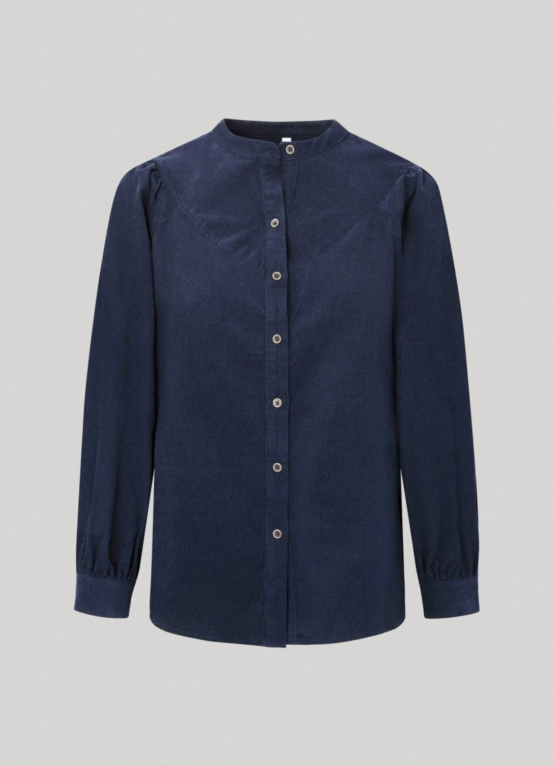 Women Pepe Jeans Mandarin Collar Corduroy Blouse