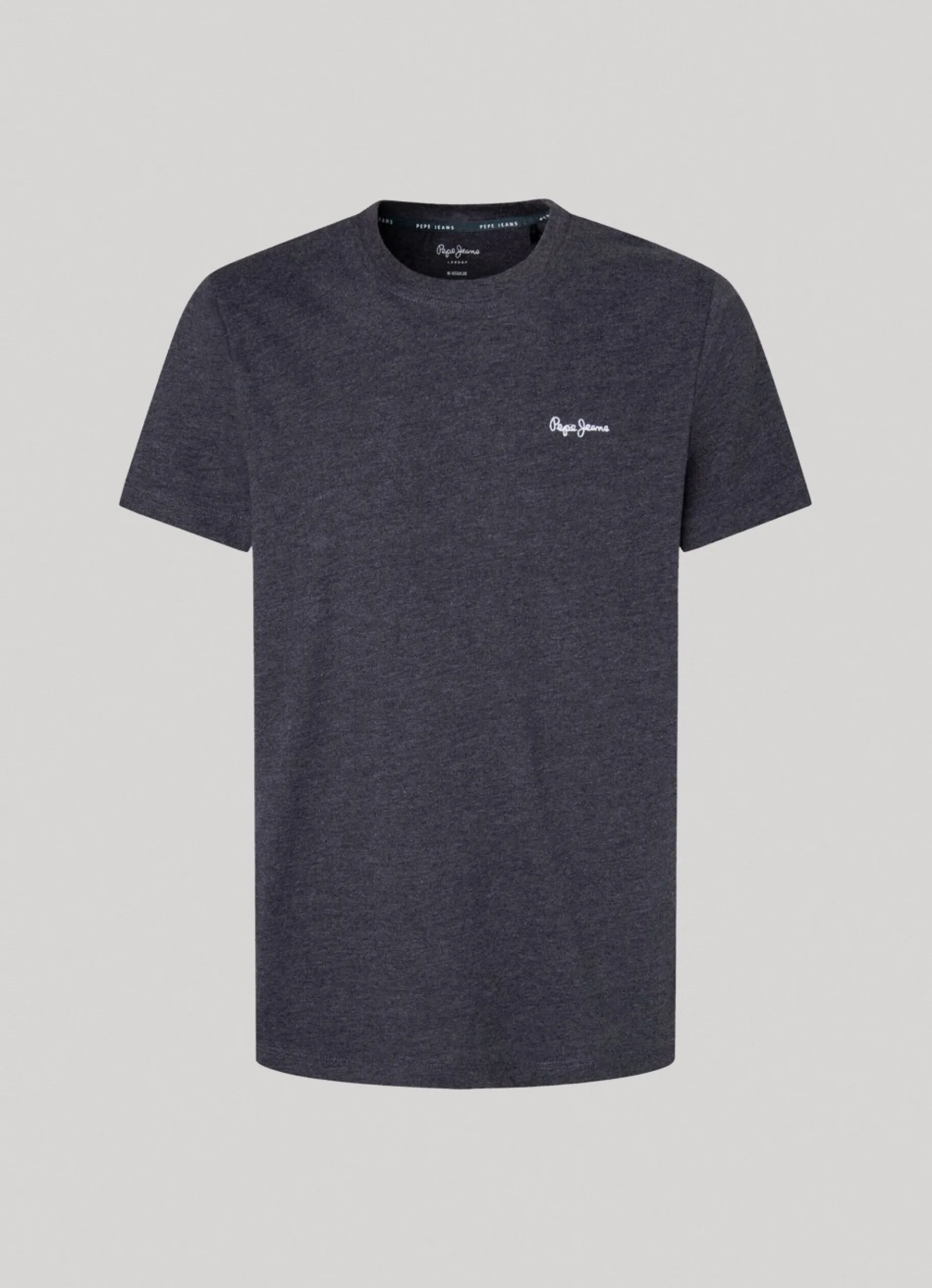 Men Pepe Jeans Melange Cotton Round Neck T-Shirt