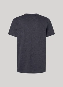 Men Pepe Jeans Melange Cotton Round Neck T-Shirt