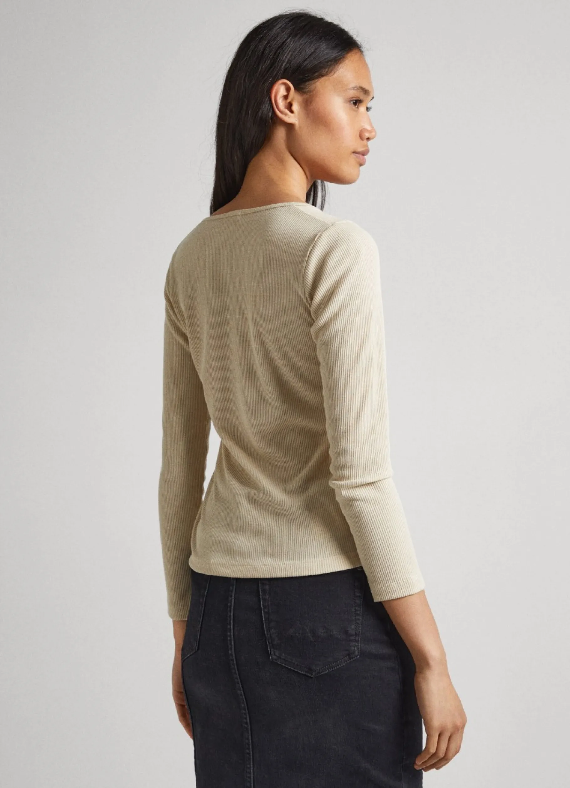 Women Pepe Jeans Melange Rib T-Shirt