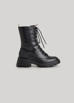 Women Pepe Jeans Mid-Calf Lace-Up Boots