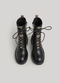 Women Pepe Jeans Mid-Calf Lace-Up Boots