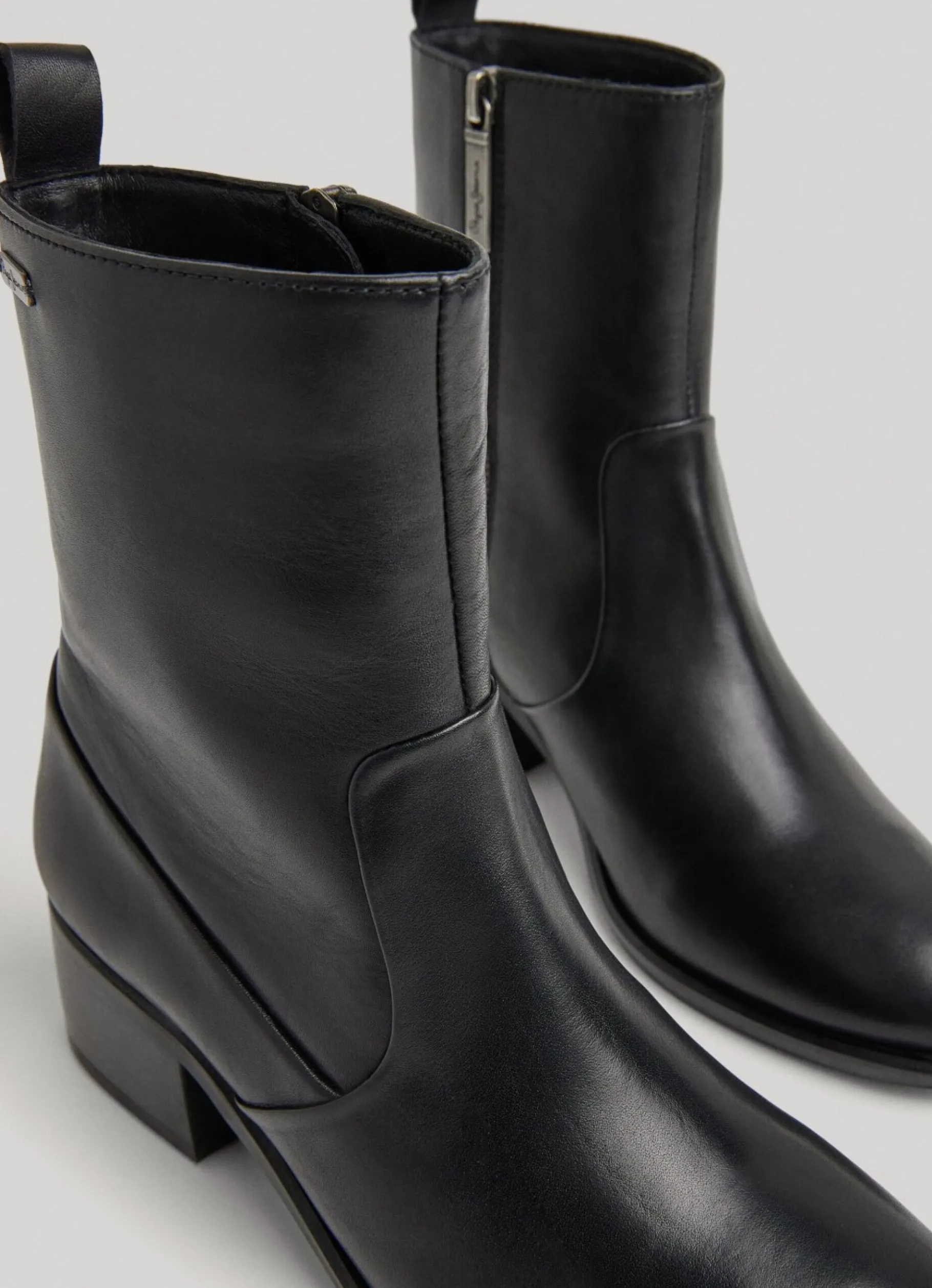 Women Pepe Jeans Mid-Calf Leather Bootie
