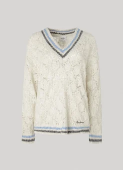 Women Pepe Jeans Openwork Detail Jumper