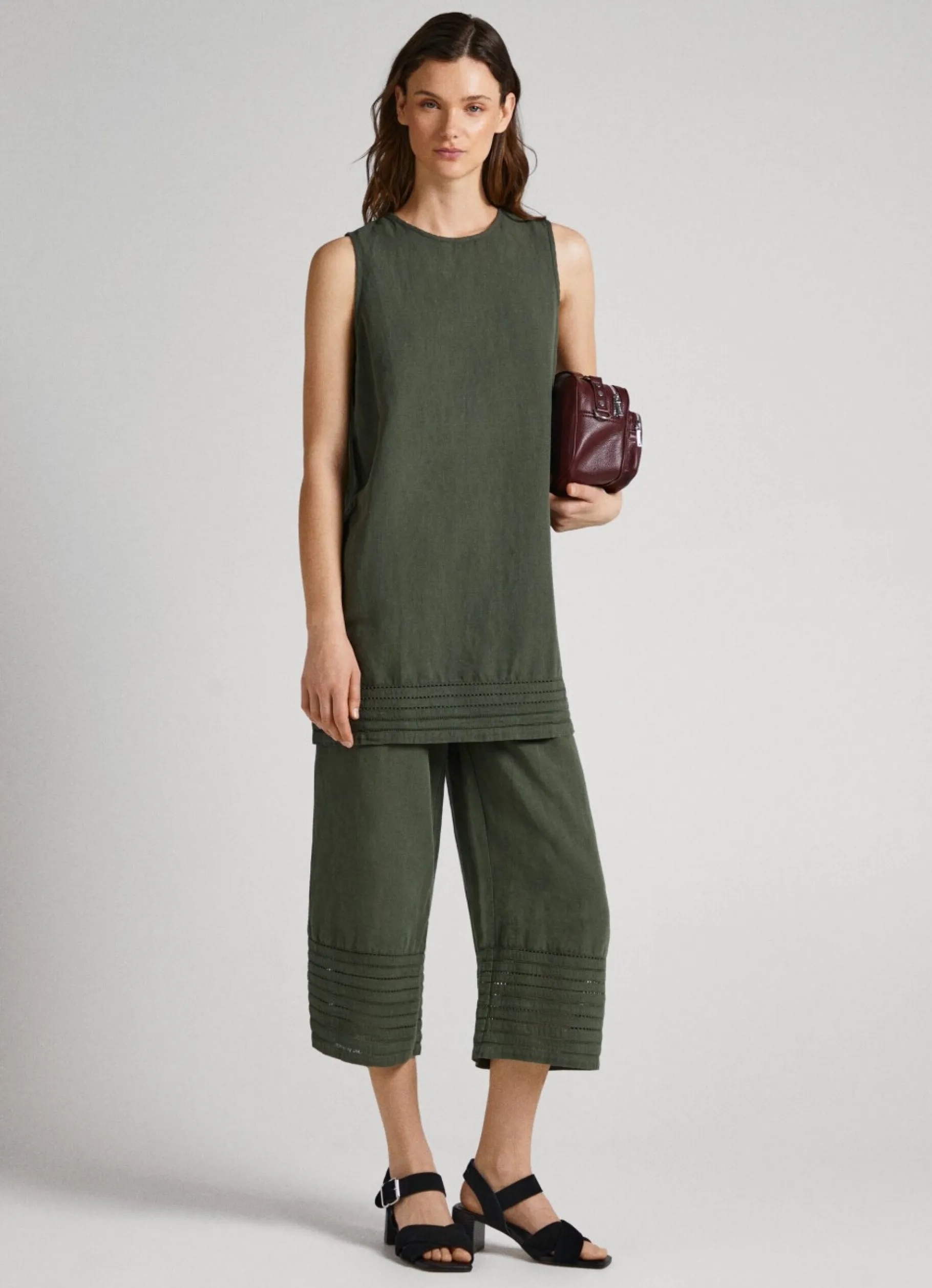 Women Pepe Jeans Openwork Palazzo Trousers