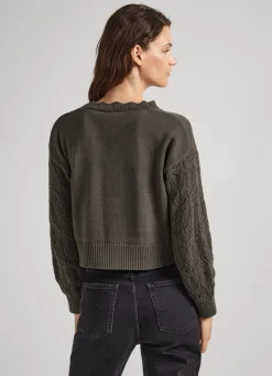 Women Pepe Jeans Openwork Sleeve Knit
