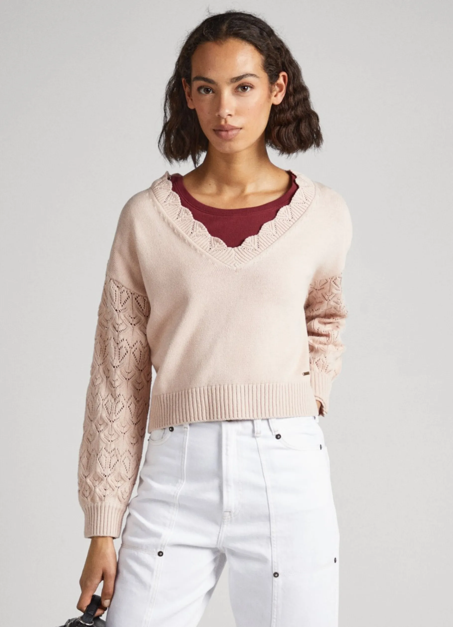 Women Pepe Jeans Openwork Sleeve Knit