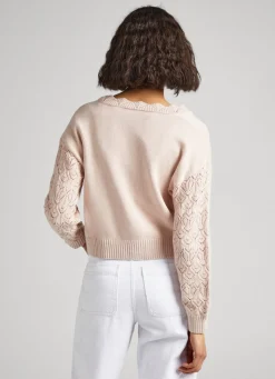 Women Pepe Jeans Openwork Sleeve Knit