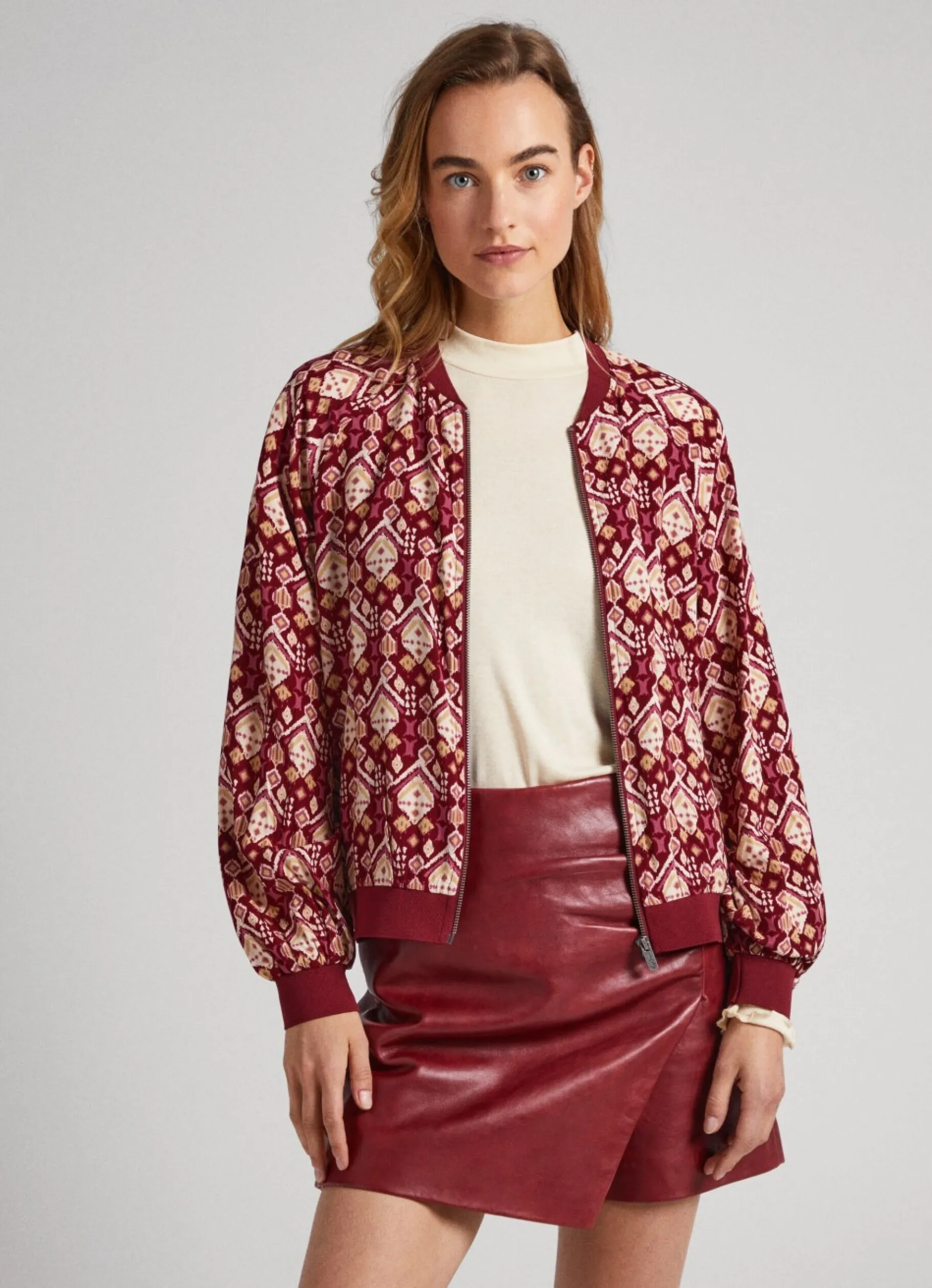 Women Pepe Jeans Ornamental Bomber Jacket