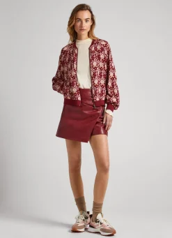 Women Pepe Jeans Ornamental Bomber Jacket
