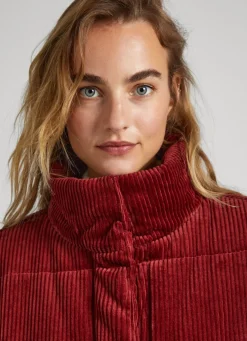 Women Pepe Jeans Oversized Corduroy Puffer Jacket