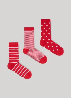 Women Pepe Jeans 3-Pack Dotted And Striped Socks