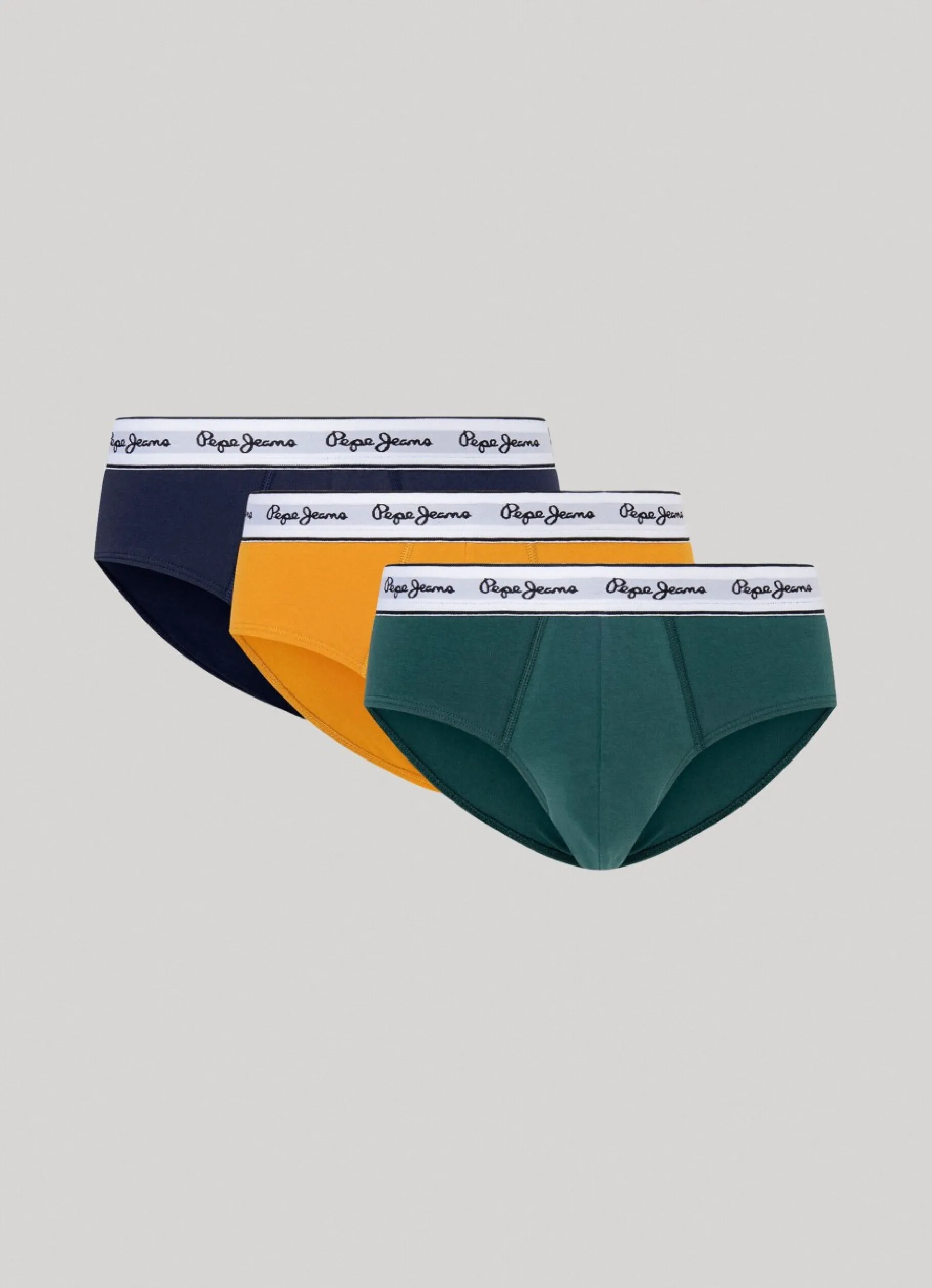 Men Pepe Jeans 3-Pack Solid Colour Briefs