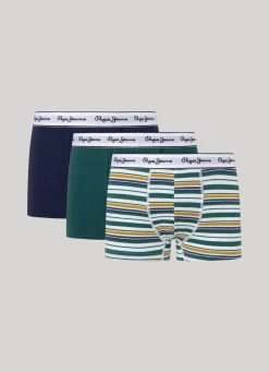 Men Pepe Jeans 3-Pack Striped Boxers