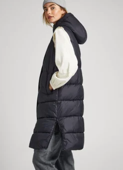 Women Pepe Jeans Padded Vest W/ Hood
