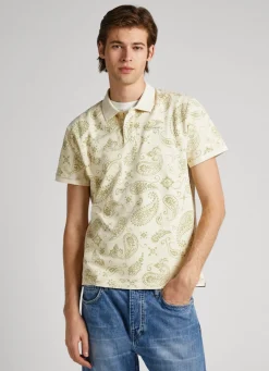 Men Pepe Jeans Paisley Print Pique Polo Shirt