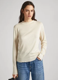 Women Pepe Jeans Perkins Collar Long Sleeve T-Shirt
