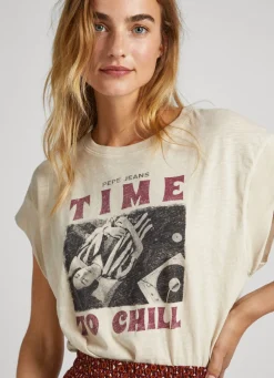 Women Pepe Jeans Photo Print T-Shirt