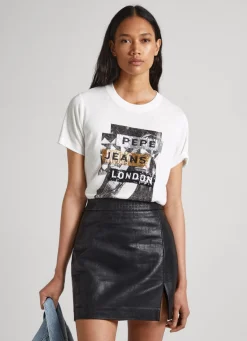 Women Pepe Jeans Photo Print T-Shirt