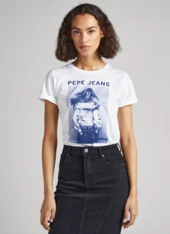 Women Pepe Jeans Photo Print T-Shirt