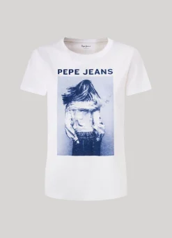 Women Pepe Jeans Photo Print T-Shirt