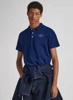 Men Pepe Jeans Pique Polo Shirt W/ Printed Logo