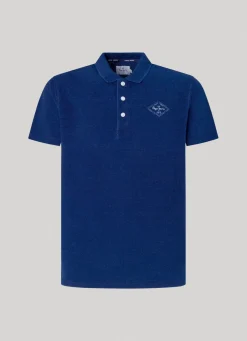 Men Pepe Jeans Pique Polo Shirt W/ Printed Logo