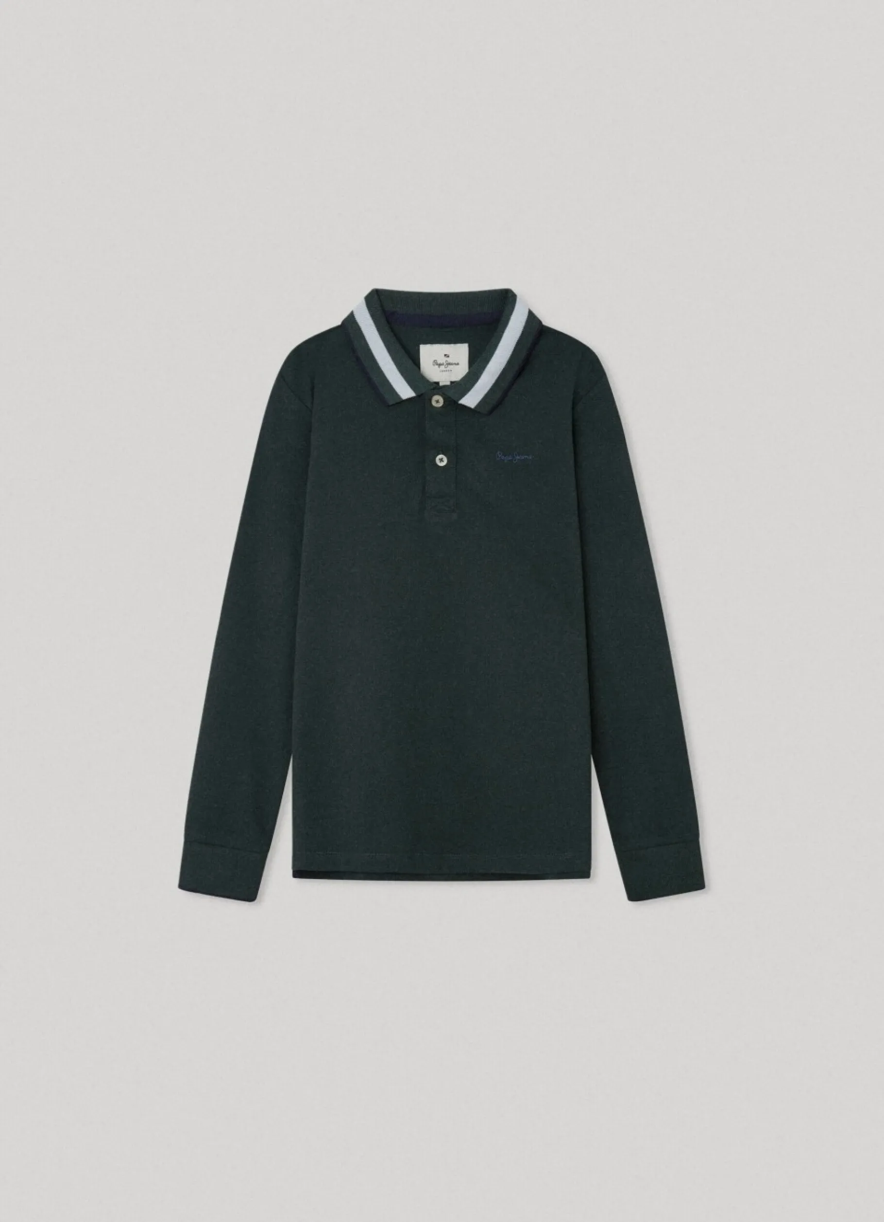 Boy Pepe Jeans Pique Polo Shirt W/Embroidered Logo
