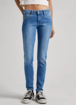 Women Pepe Jeans Pixie Skinny Fit Mid-Rise Jeans