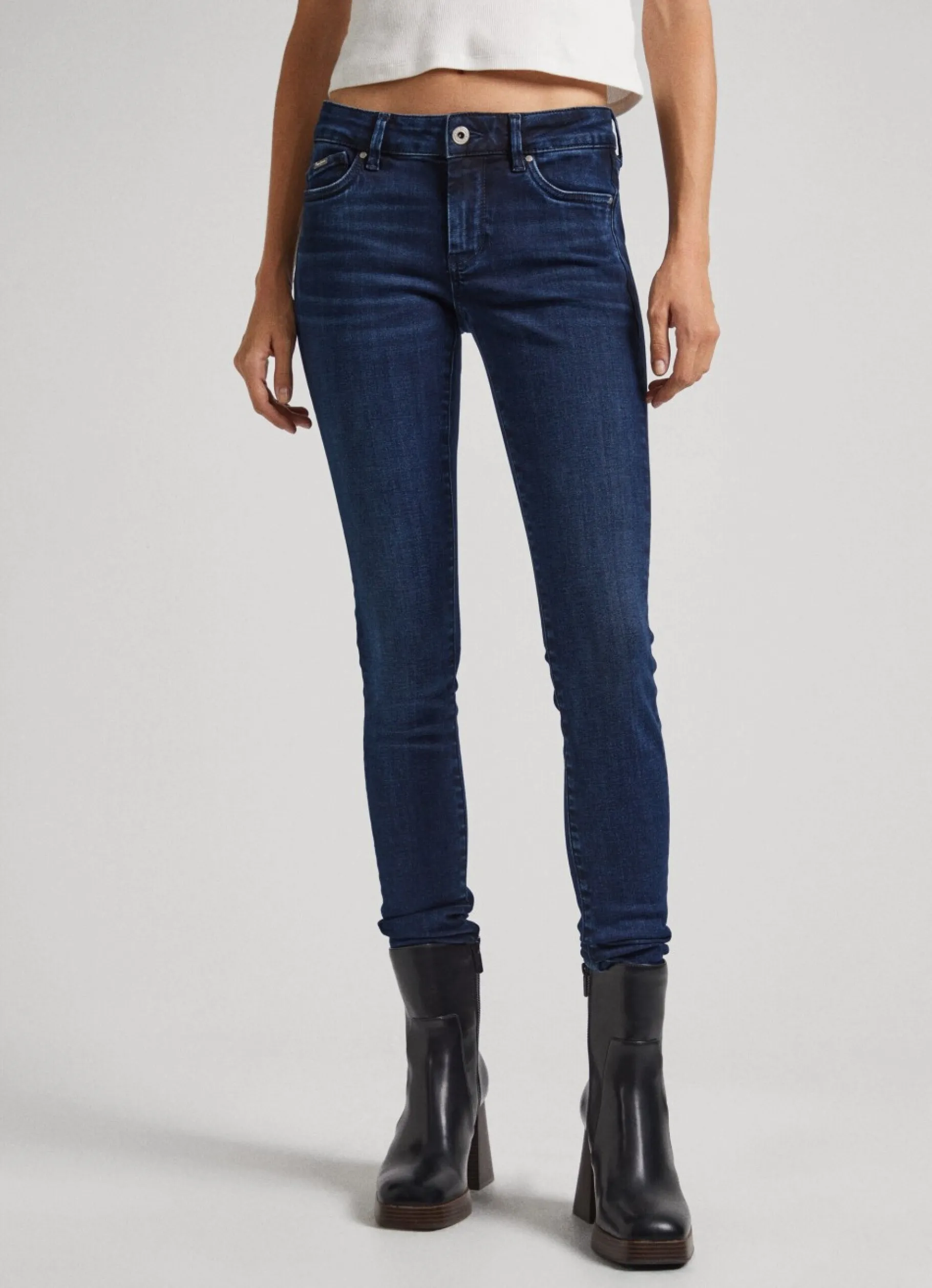 Women Pepe Jeans Pixie Skinny Fit Mid-Rise Jeans