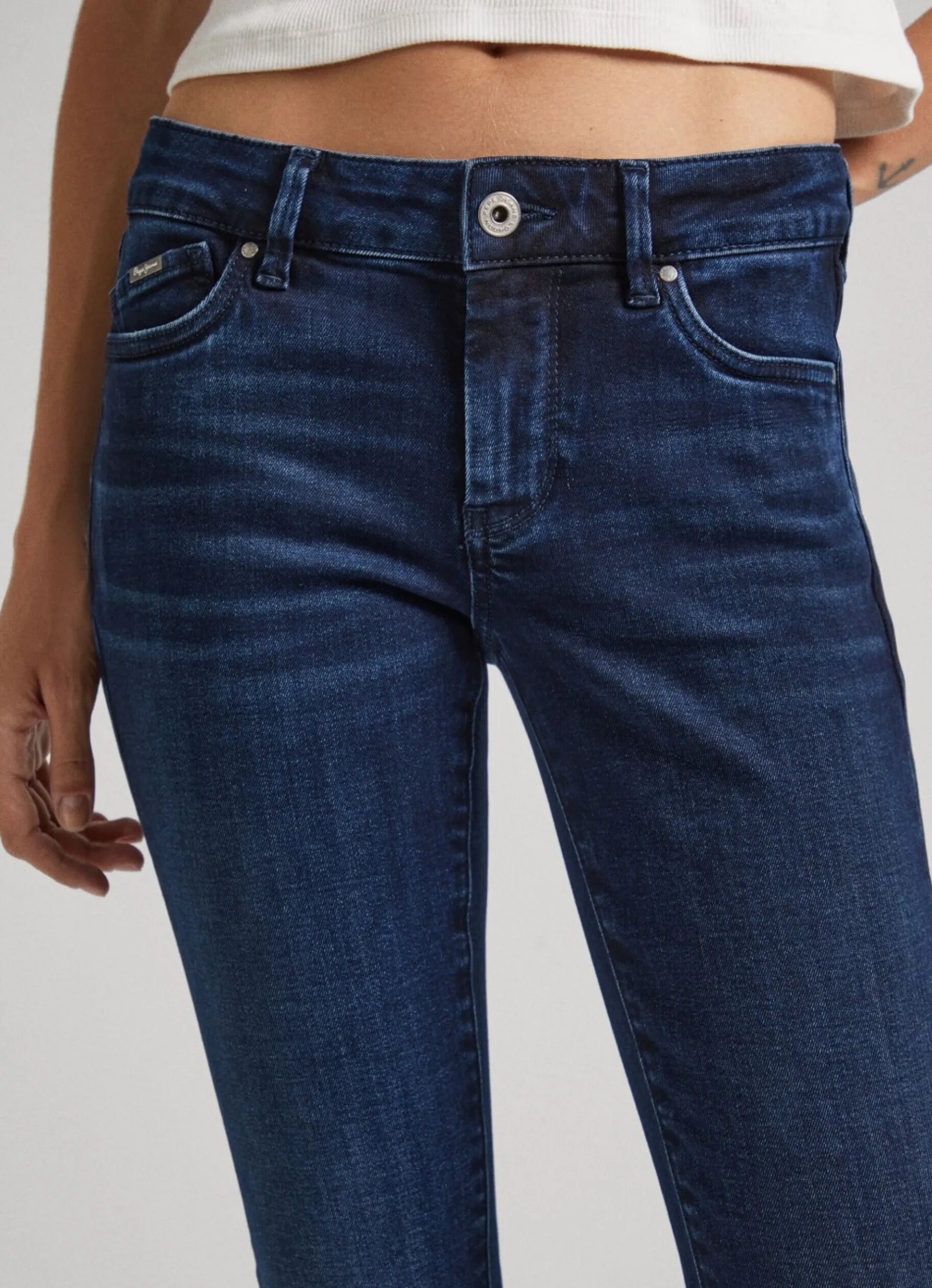 Women Pepe Jeans Pixie Skinny Fit Mid-Rise Jeans