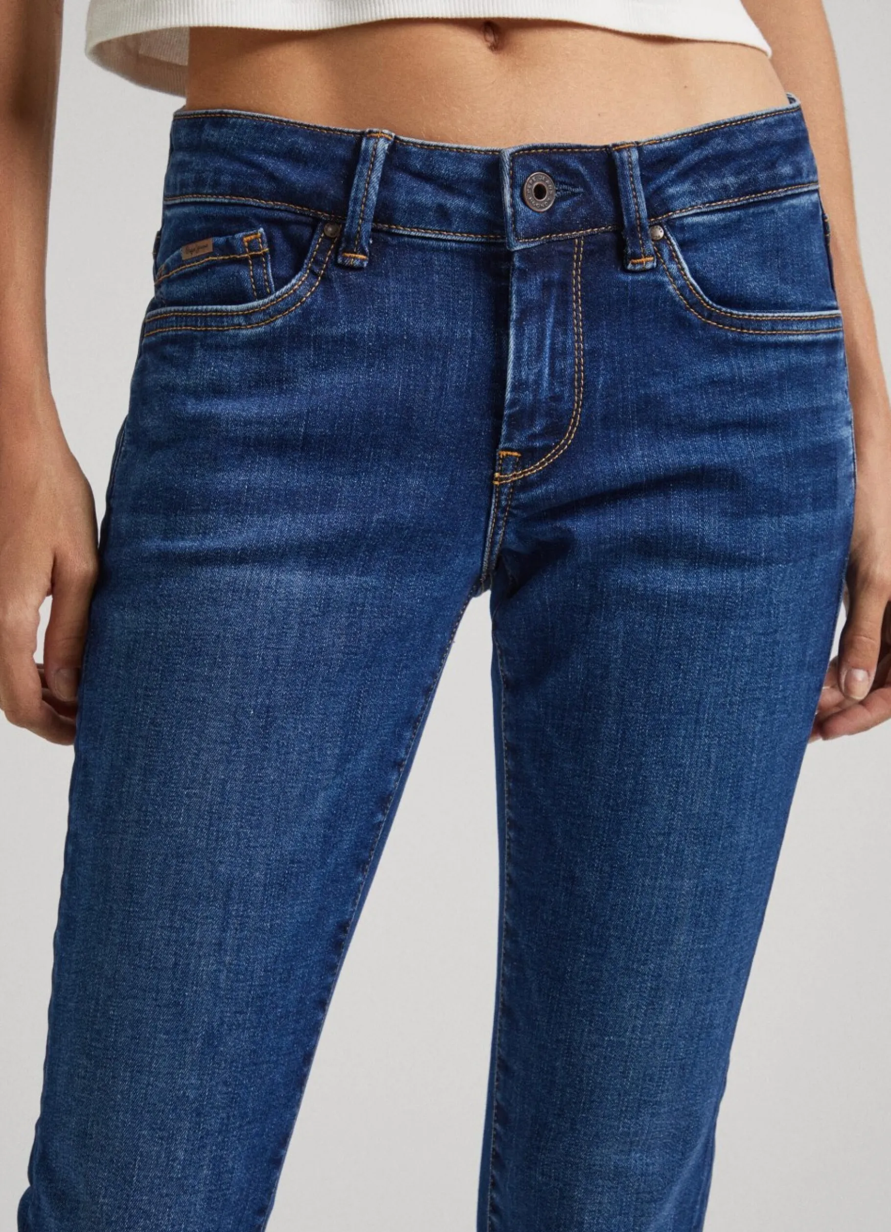 Women Pepe Jeans Pixie Skinny Fit Mid-Rise Jeans