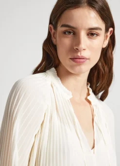 Women Pepe Jeans Pleated Chiffon Blouse