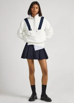Women Pepe Jeans Polo Sweatshirt W/ Half Zip