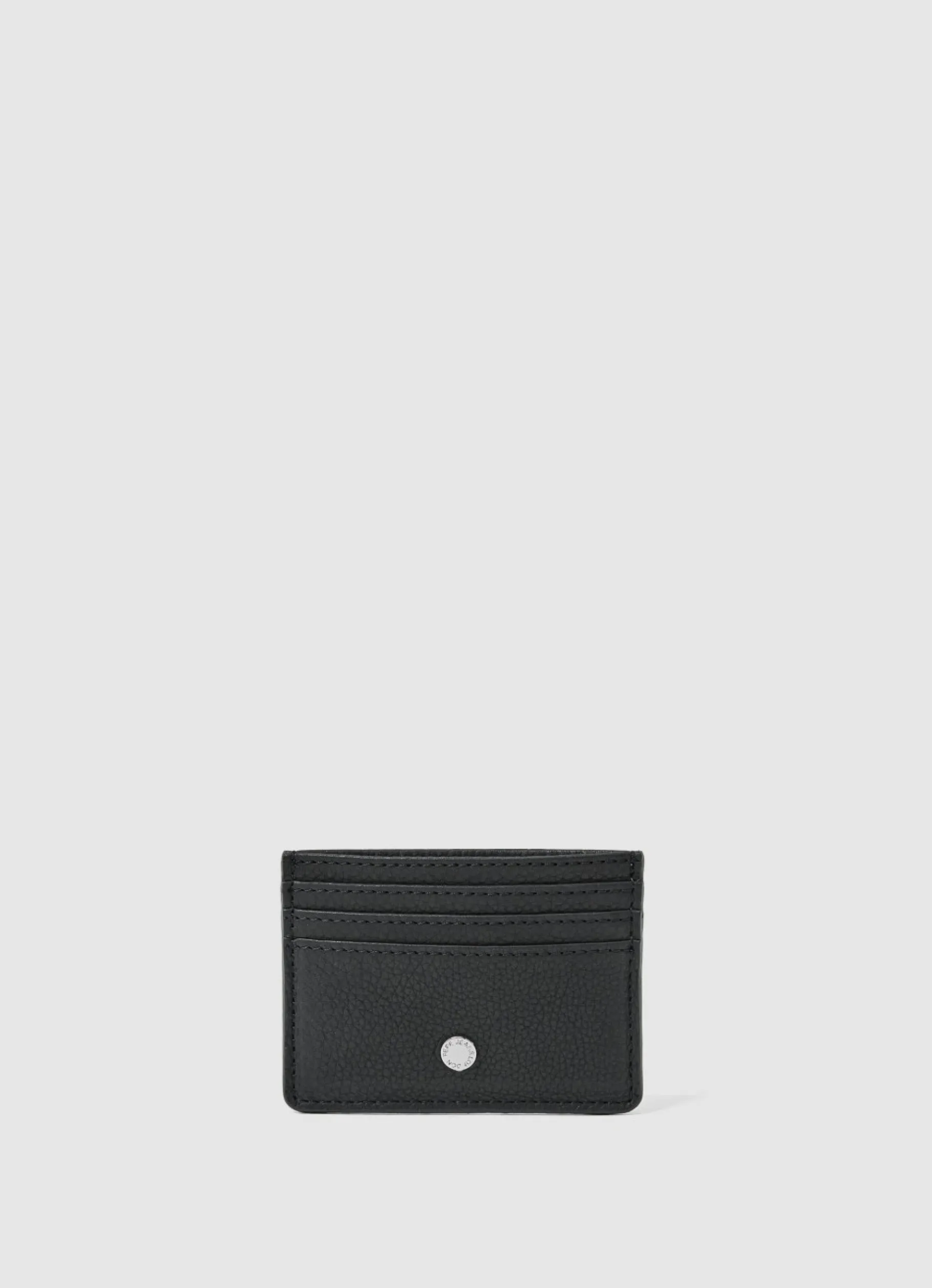 Men Pepe Jeans Printed Lining Leather Card Holder