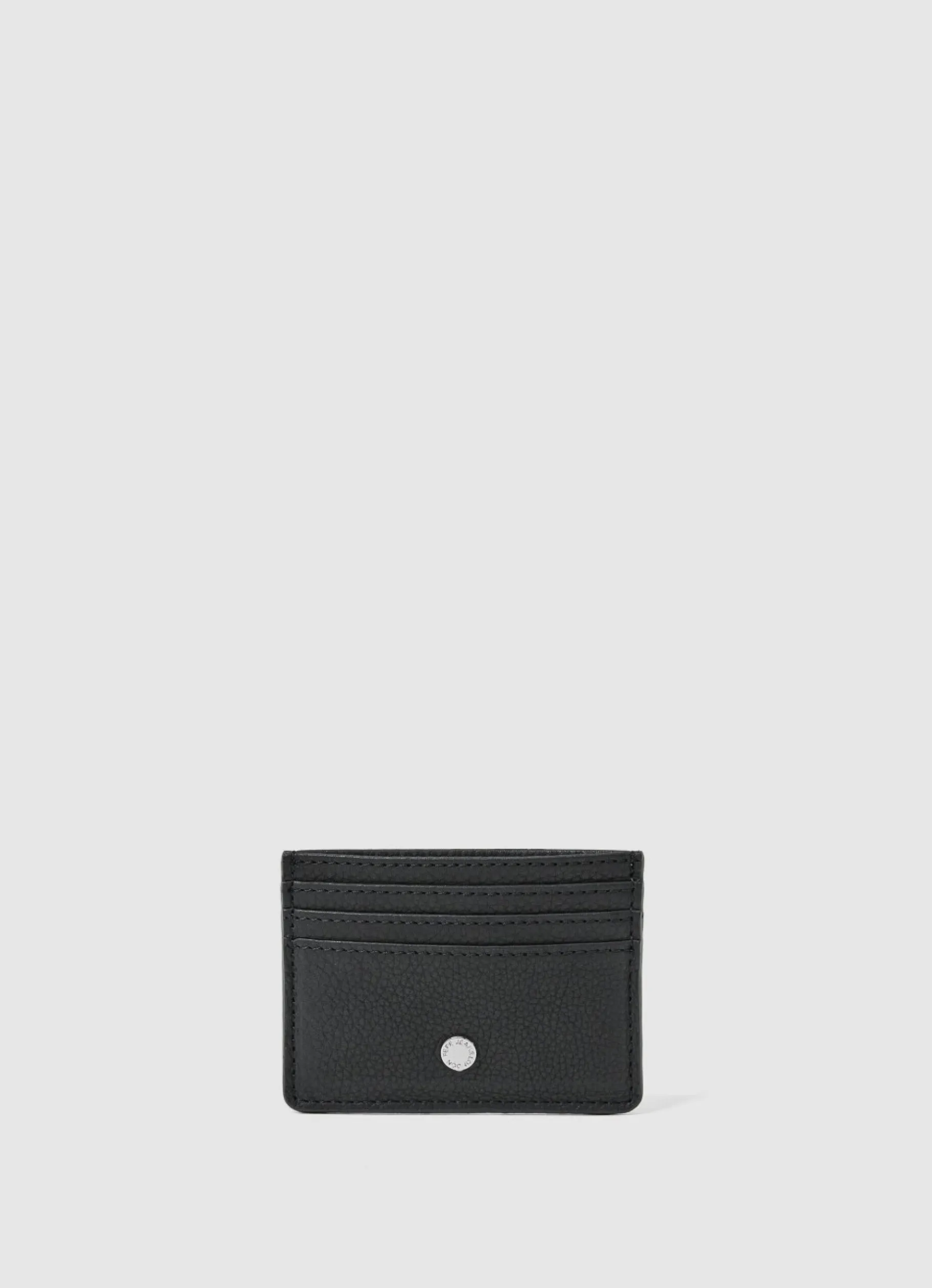 Men Pepe Jeans Printed Lining Leather Card Holder