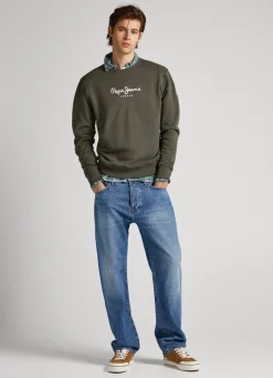 Men Pepe Jeans Printed Logo Cotton Sweatshirt