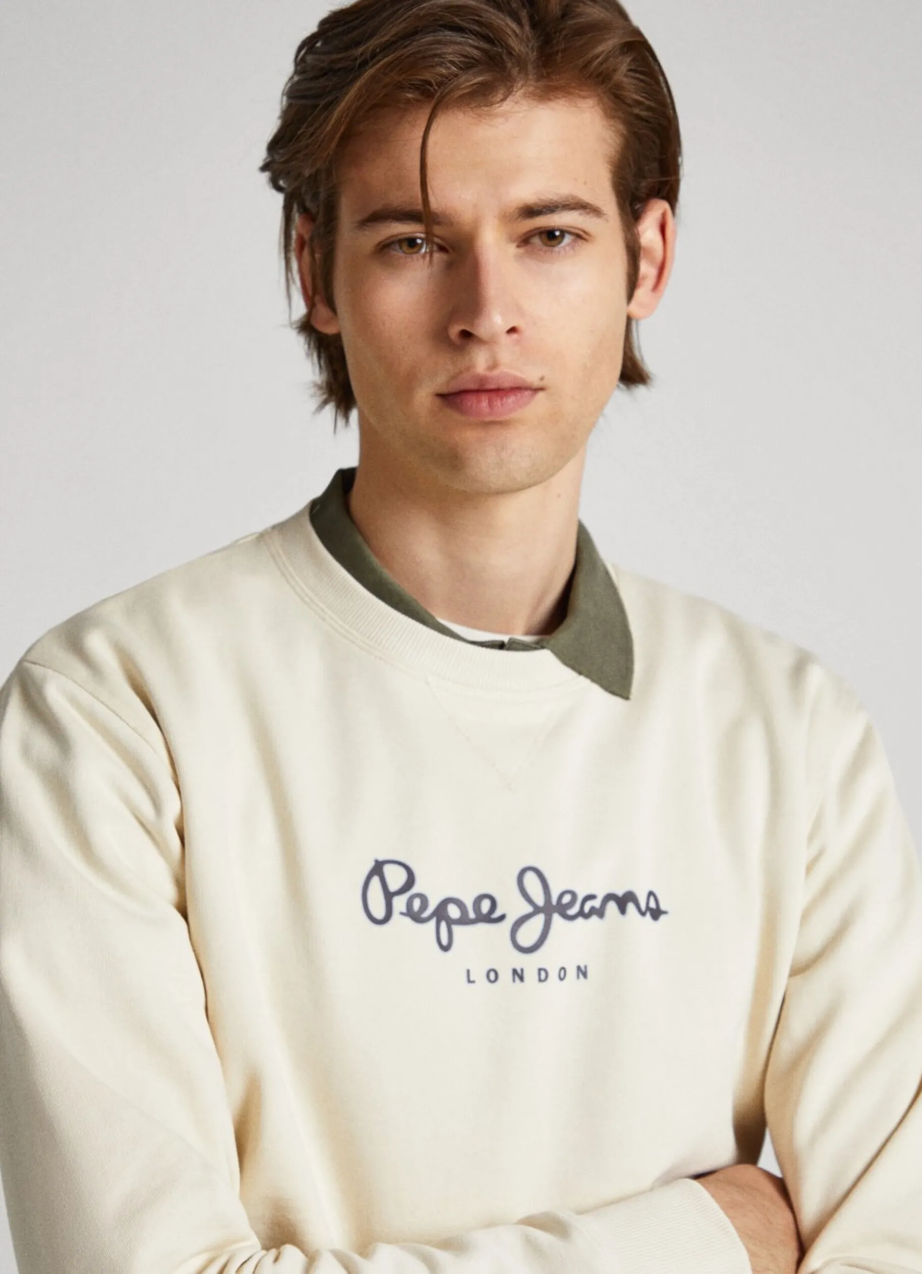 Men Pepe Jeans Printed Logo Cotton Sweatshirt