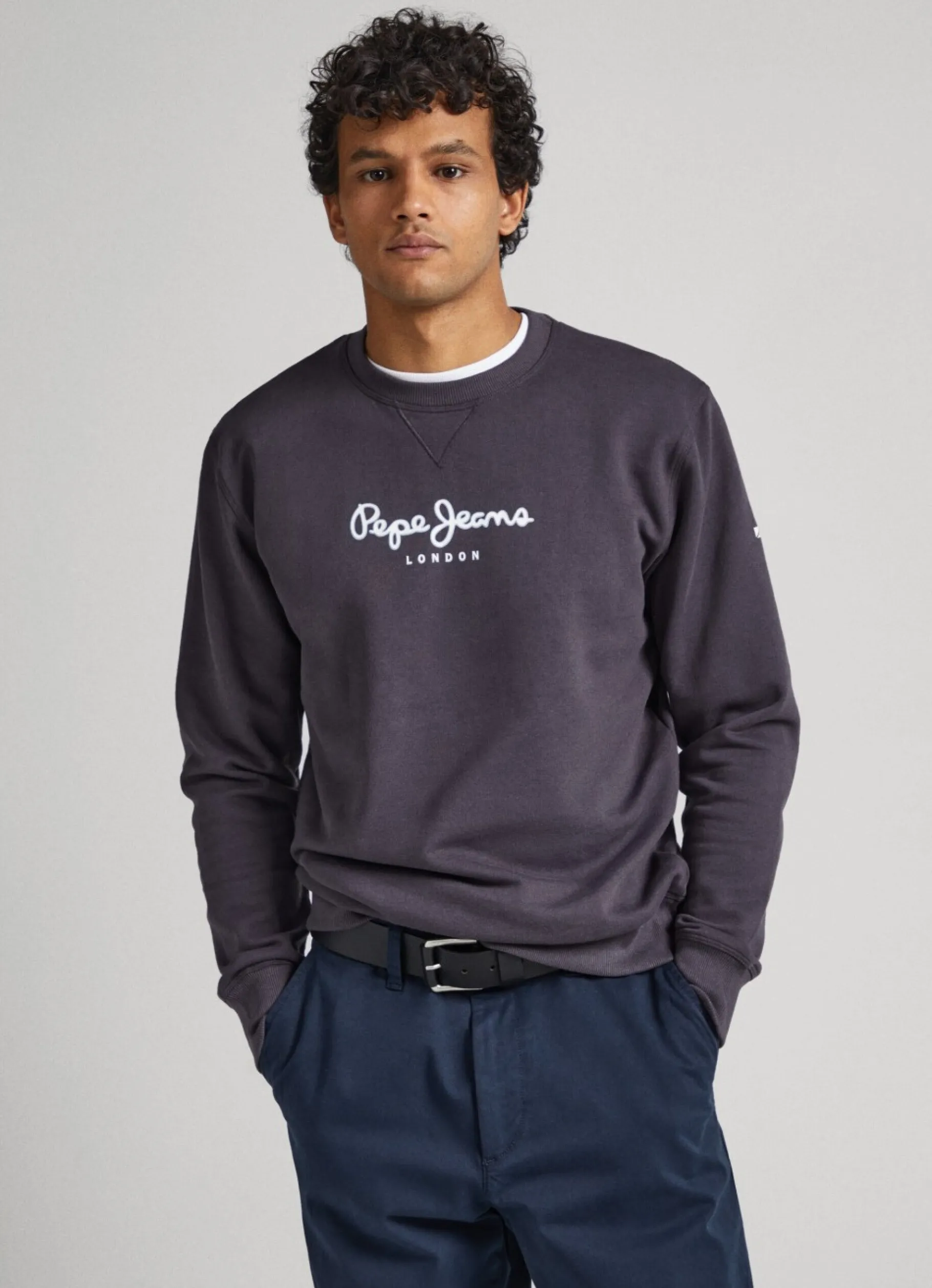 Men Pepe Jeans Printed Logo Cotton Sweatshirt