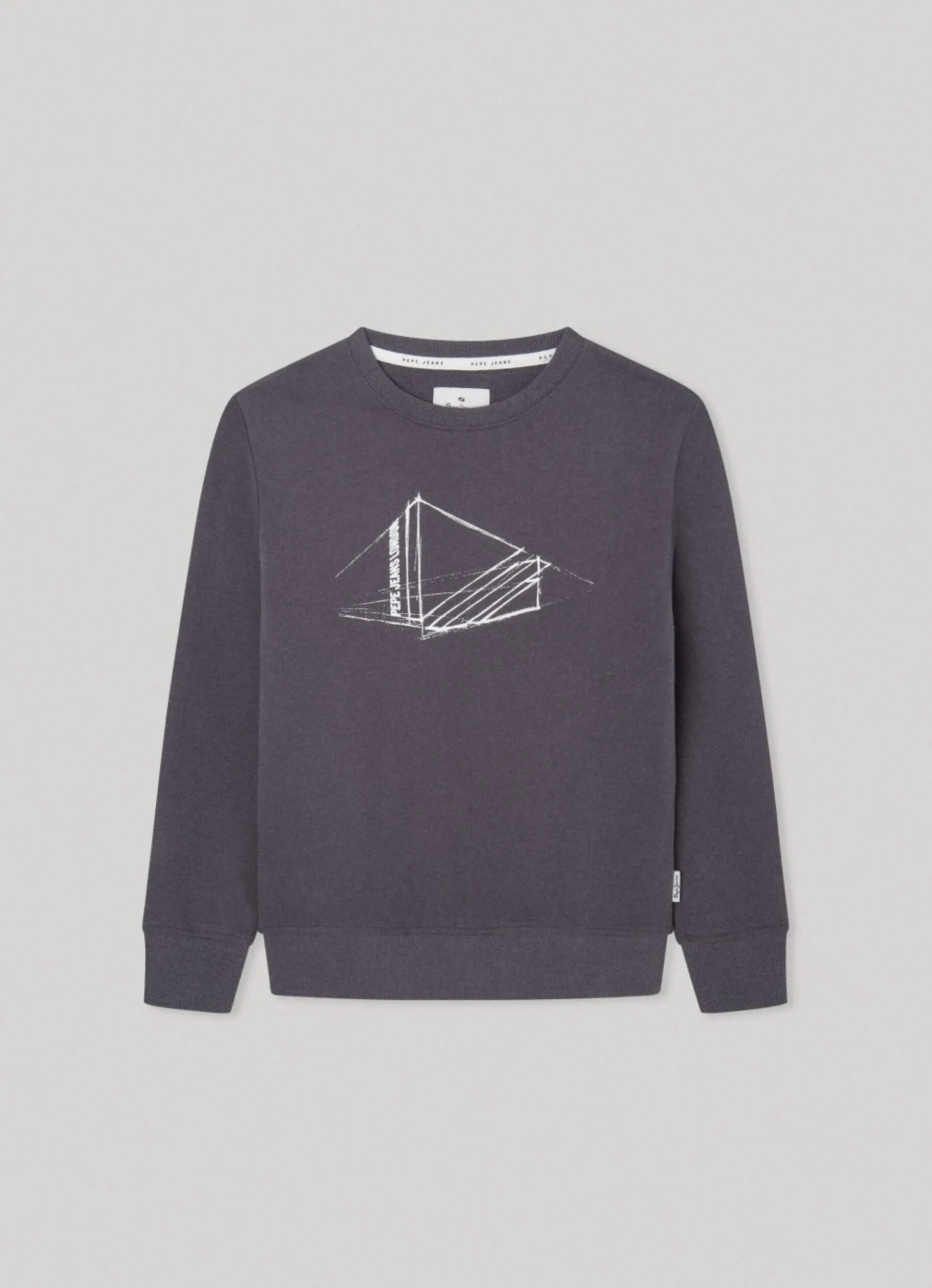 Boy Pepe Jeans Printed Logo Cotton Sweatshirt