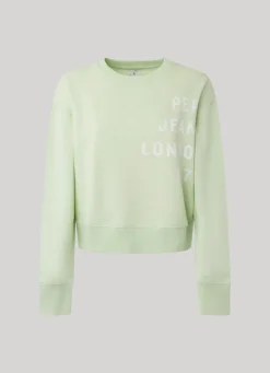 Women Pepe Jeans Printed Logo Cotton Sweatshirt
