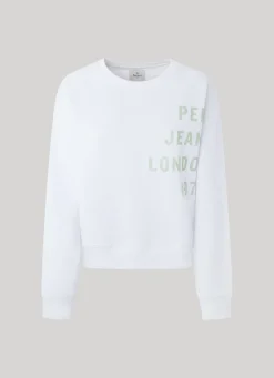 Women Pepe Jeans Printed Logo Cotton Sweatshirt