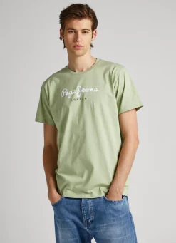 Men Pepe Jeans Printed Logo Cotton T-Shirt