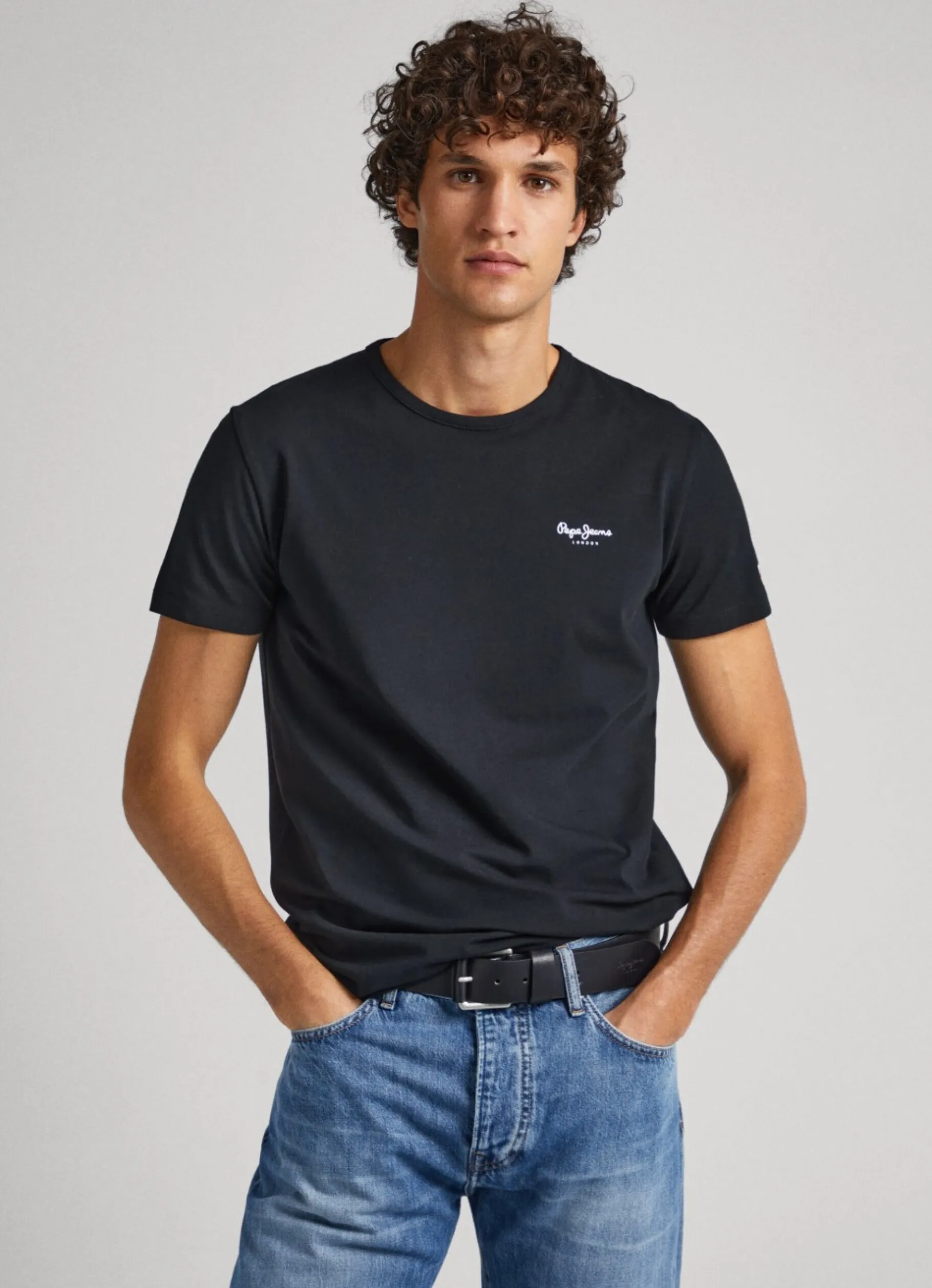 Men Pepe Jeans Printed Logo Cotton T-Shirt