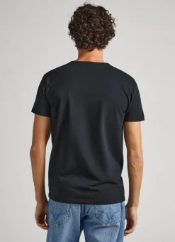 Men Pepe Jeans Printed Logo Cotton T-Shirt