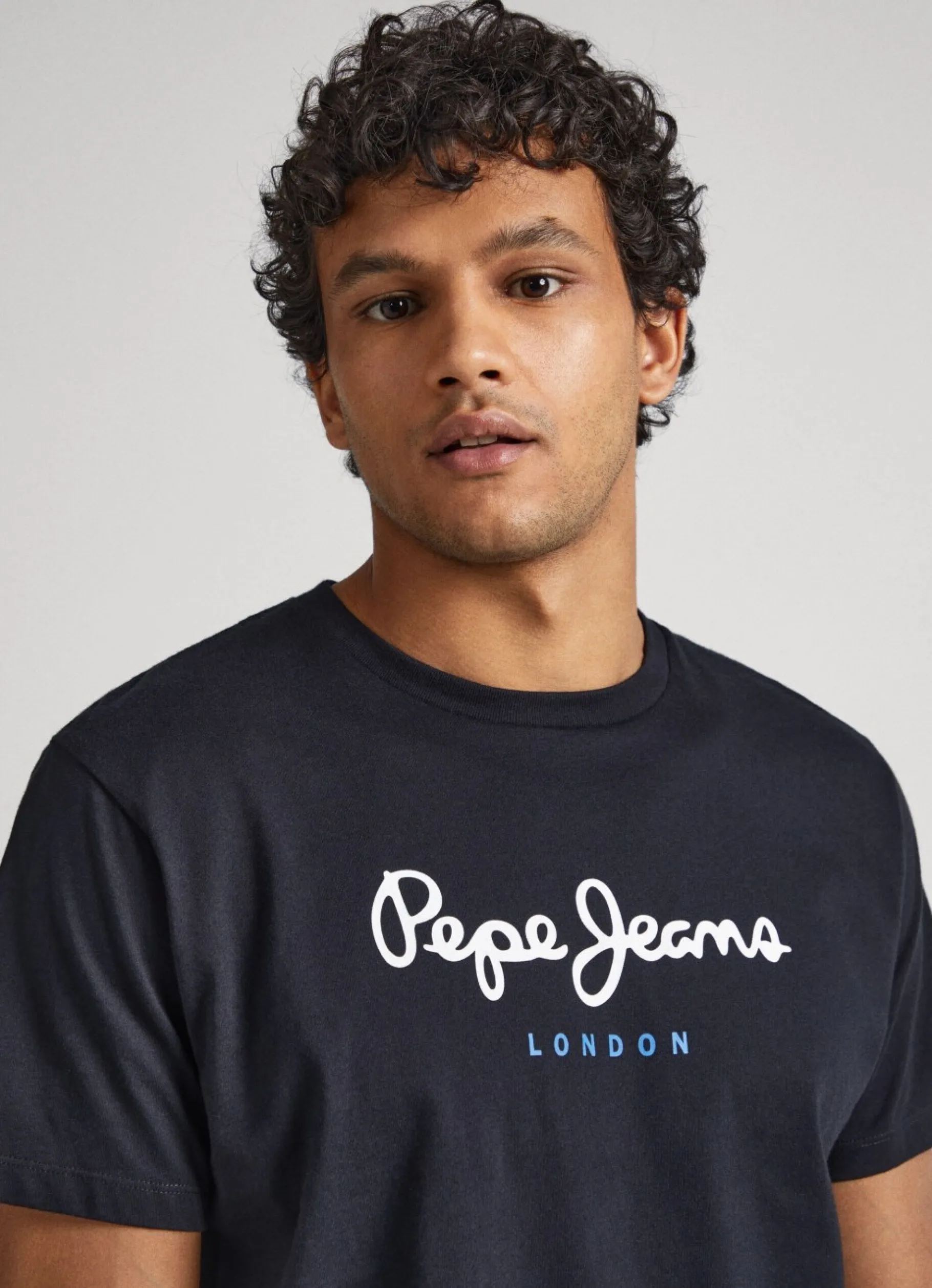 Men Pepe Jeans Printed Logo Cotton T-Shirt