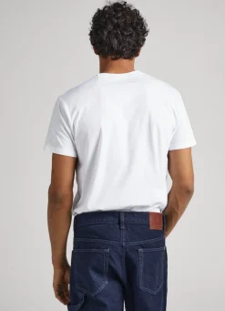Men Pepe Jeans Printed Logo Cotton T-Shirt